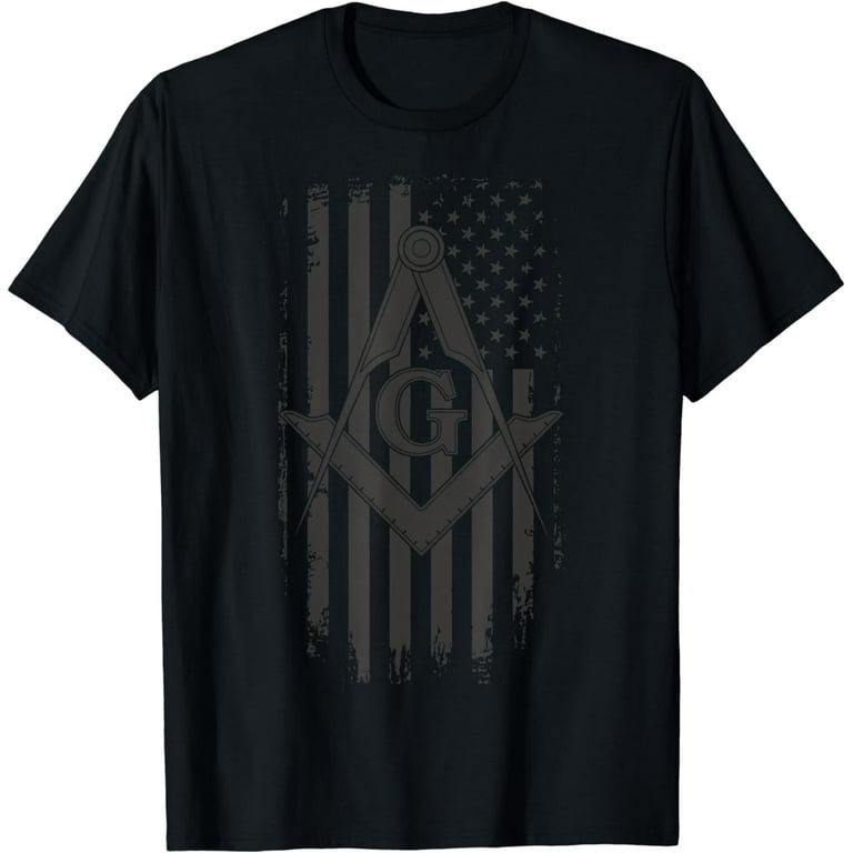 Masonic Shirt Distressed Flag Square & Compass Freemason Masonic Shirt Distressed Flag Square & Compass Freemason