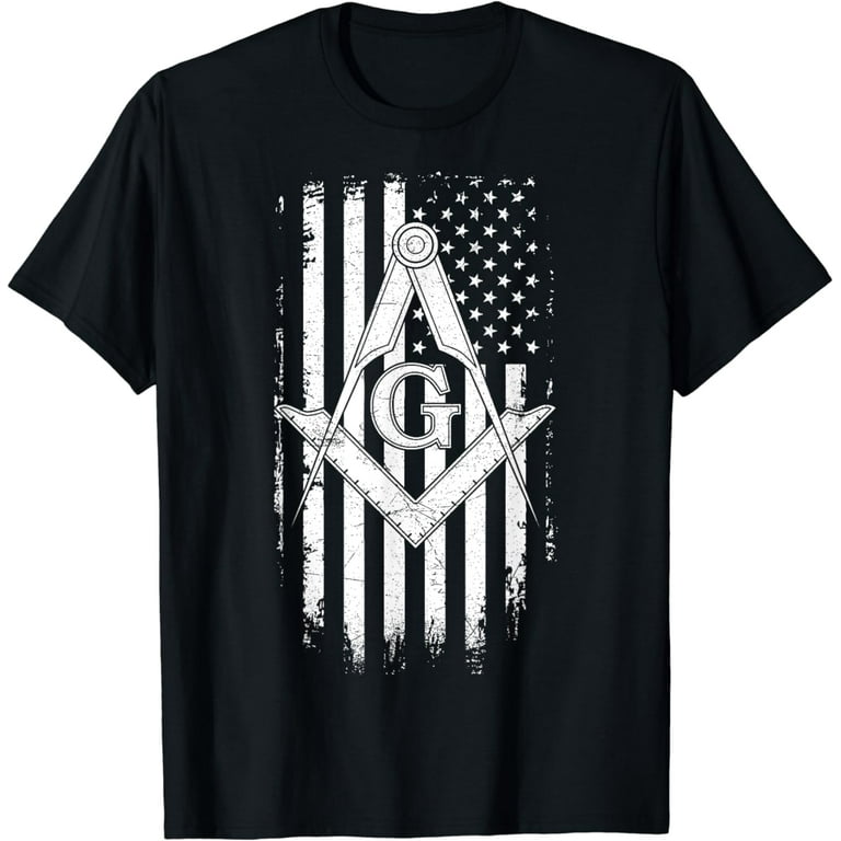 Masonic Shirt Distressed Flag Square & Compass Freemason Masonic Shirt Distressed Flag Square & Compass Freemason