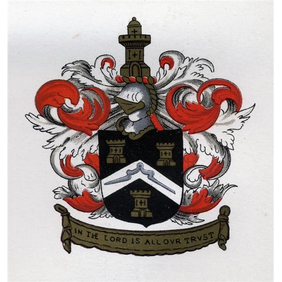 Masonic Arms Arms of the Free Masons From the Gateshead Charter 1671 Engraving From the Book the History of Freemasonry Poster Print - 28 x 30