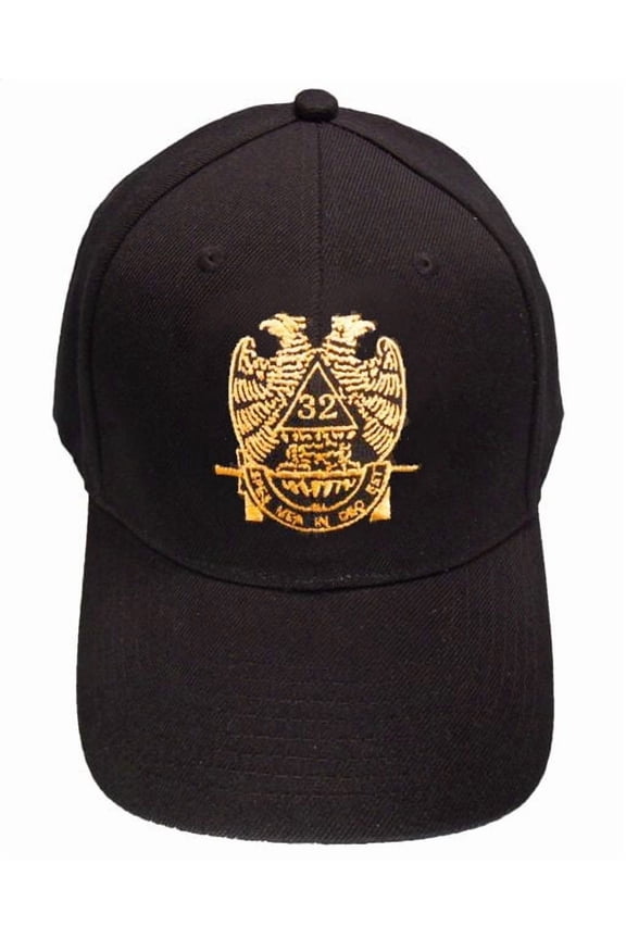 Masonic Baseball Cap - Standard Scottish Rite Wings DOWN - Hat with 32nd degree