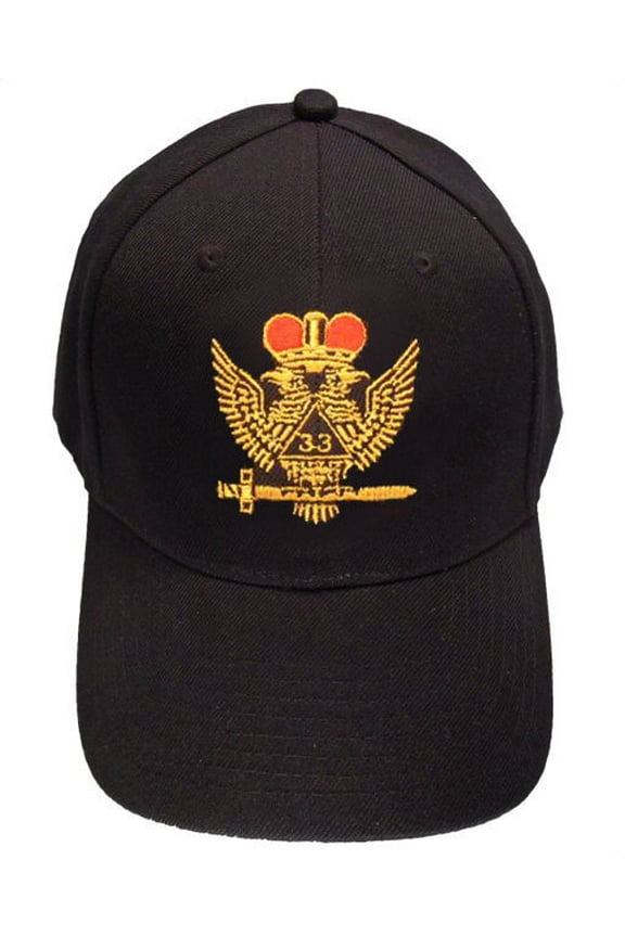 Masonic Baseball Cap - Standard Scottish Rite Wings UP Crown - 33rd Degree Hat