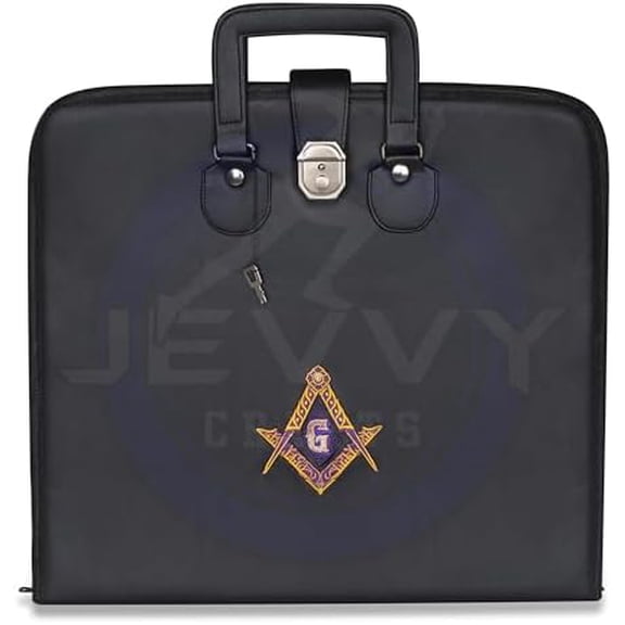Masonic Black Master Mason Soft Apron Case - Blue Lodge MM/WM Provincial (Size 16/18) with Elegant Embroidery$$Home Decor, Kitchen, & Other