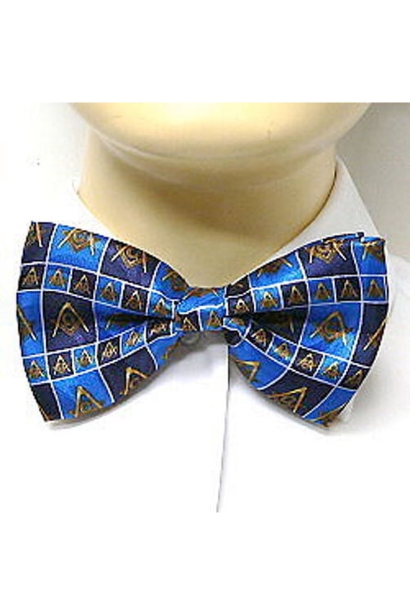 Masonic Bowtie Freemason Lodge Attire. Pre-tied Blue bow tie boxed pattern