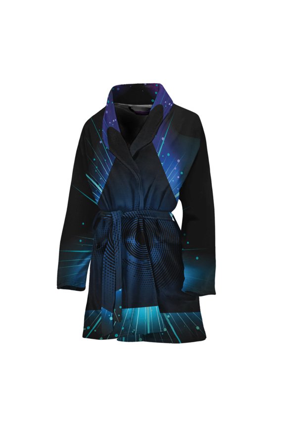 Masonic Eye All Seeing Women Bathrobe One Size Univeral Fits, Eye Of Providence God Fashion Lightweight Plush Fleece Long Robe For Women