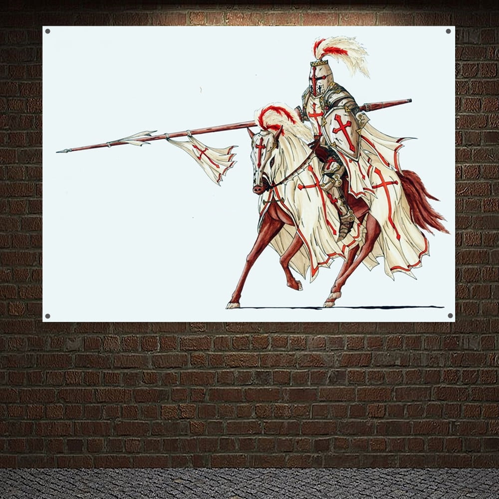 Masonic Flag Knight Templar Tapestry Wall Art Posters 38" x 57" Vintage ...