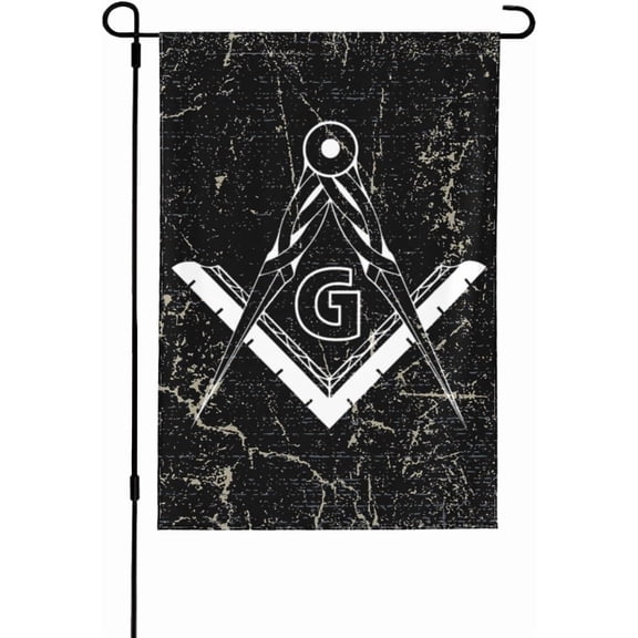 Masonic Freemasonry symbol Garden Flag outdoor yard flags 12.5"x18" Flag Seasonal House Flag Welcome Flag Rustic Farmhouse Decor for Seasonal Holiday