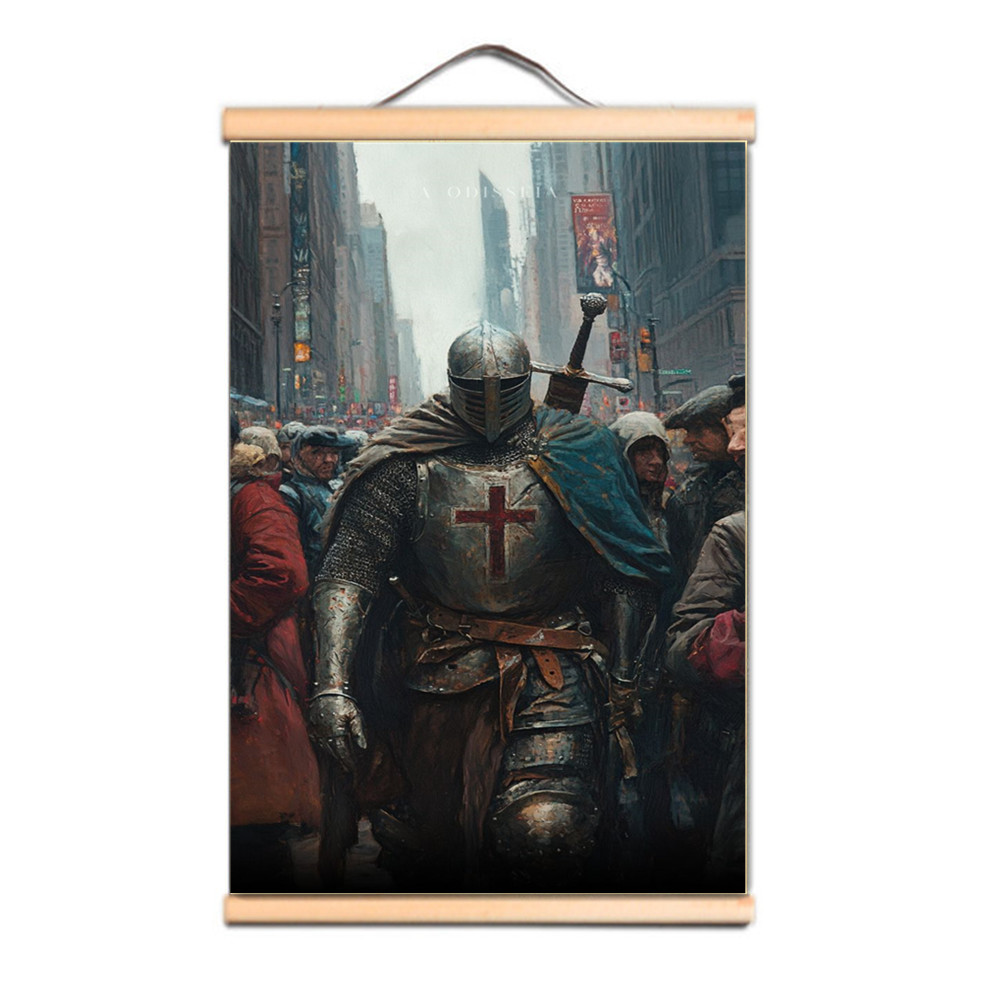 Masonic Knight Templar Tapestry Wall Art Banner Medieval Warrior Armor ...