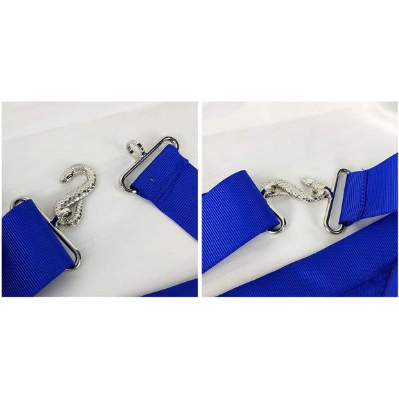 Masonic Master Mason Blue Lodge Apron White Cloth Blue Grosgrain Ribbon Border$$