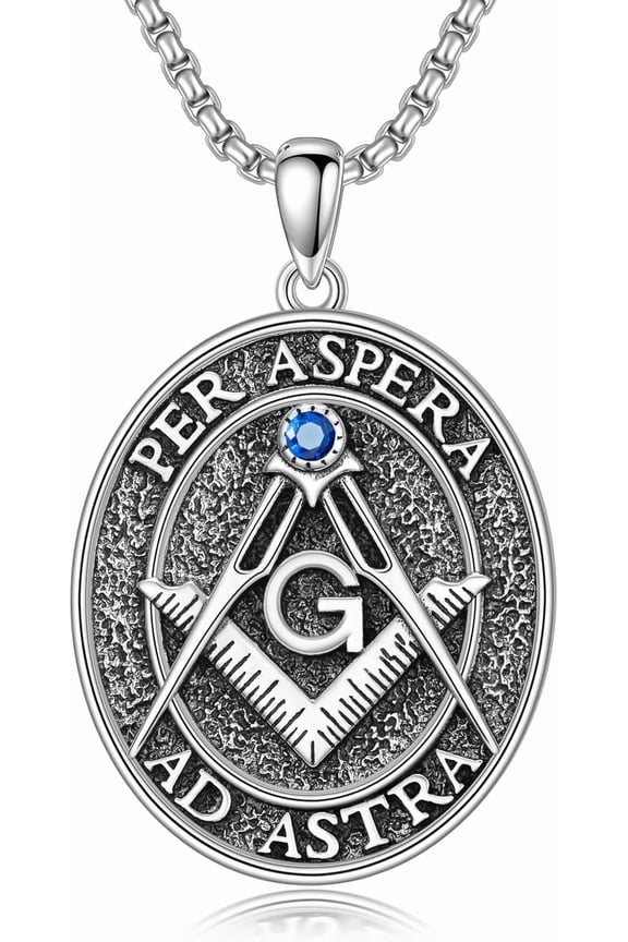 Masonic Necklace for Men S925 Sterling Silver Eye of Horus Star of David Ankh Faith Necklaces Religious Gifts for Men Women