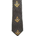 thumbnail image 1 of Masonic Necktie for Freemason Lodge Black Gold Polyester long tie Rays of Light, 1 of 1