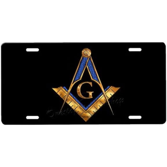 Masonic Novelty Car Tag Vanity Plate Metal Sign with Custom Background Options