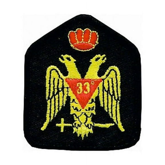 Masonic Patch Scottish Rite Wings Down 33rd Degree Freemasons Double Eagle Crown