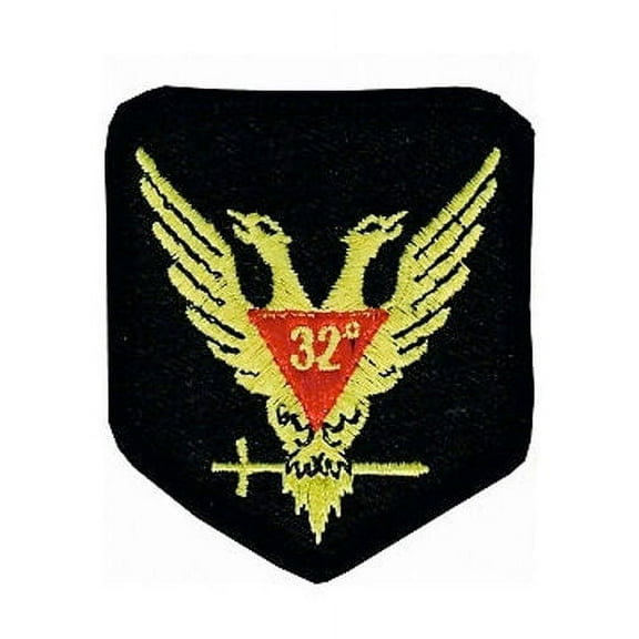 Masonic Patch Scottish Rite. Wings Up 32nd Degree for Freemasons Double Eagle