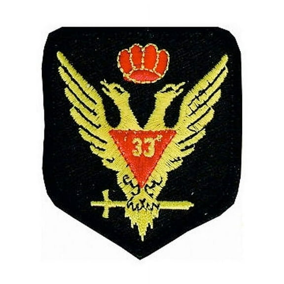 Masonic Patch Scottish Rite Wings Up 33rd Degree Freemasons Double Eagle crown