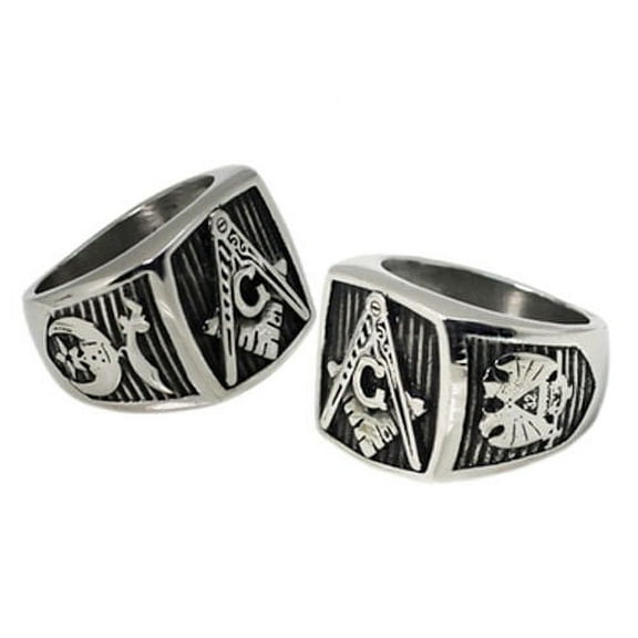 Masonic Rings 32nd Degree Scottish Rite and Shriner Ring - Square & Compass