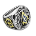 thumbnail image 1 of Masonic Rings Blue Lodge Duo-Tone Gold Silver Band. Free & Accepted Masons, 1 of 5