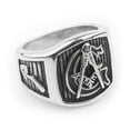 thumbnail image 1 of Masonic Rings Freemason Ring. Stainless Steel G Masonic Ring Pinstripes, 1 of 5