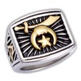 thumbnail image 1 of Masonic Rings Freemason Shriners Ring. Gold Steel Rays of Light Grand Elect, 1 of 2