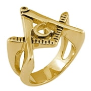 Masonic Rings Gold Plated Steel Freemason Rings w/ Cut Out Triangle Design