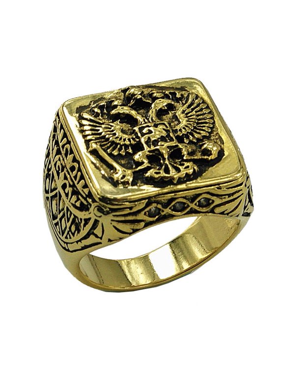 Masonic Rings Gold Tone Scottish Rite Freemason. Russian Coat of Arms Eagle