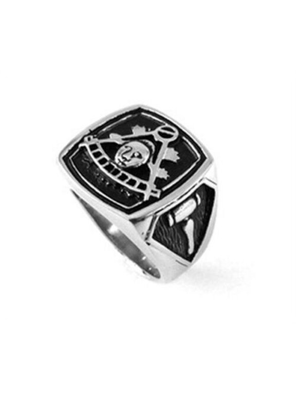 Masonic Rings Masonic Past Master Symbol w/ Gavels. Freemason Ring Steel