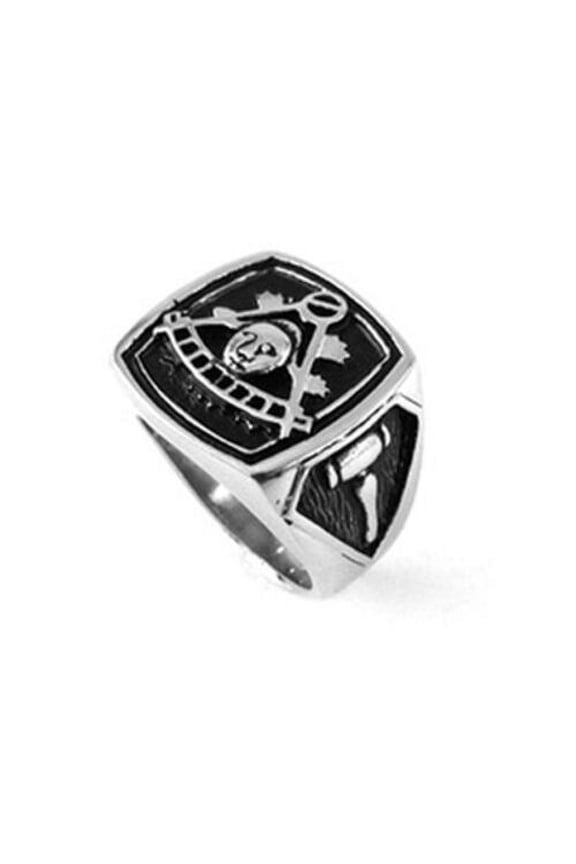 Masonic Rings Masonic Past Master Symbol w/ Gavels. Freemason Ring Steel