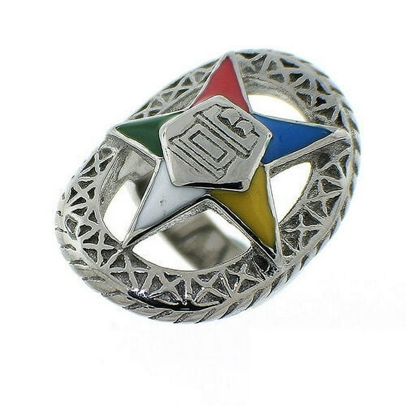 Masonic Rings Order of the Eastern Star Ring - Silver Color Web OES Rings