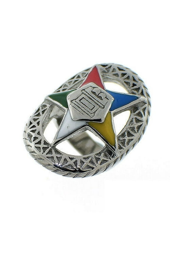 Masonic Rings Order of the Eastern Star Ring - Silver Color Web OES Rings