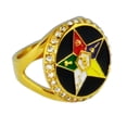 thumbnail image 1 of Masonic Rings Order of the Eastern Star Rings Gold Color w/ Black OES Ring, 1 of 3