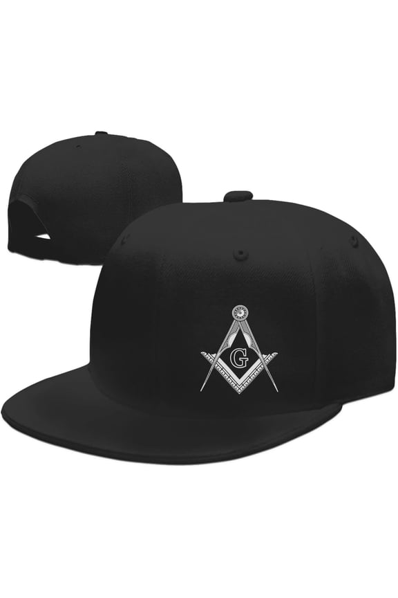 Masonic Shriner Split Hats for Men and Women Flat Bill Baseball Cap Adult Adjustable Trucker Black