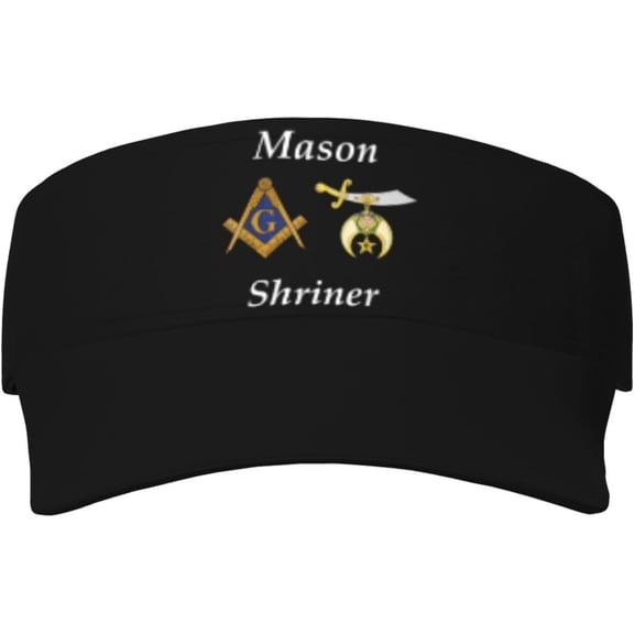 Masonic Shriner Split Visor Hats Novelty Adjustable Sport Sun Visor Cap Empty Top Baseball Hat for Men and Women Black