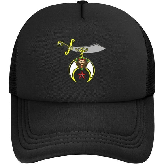 Masonic Shriner Trucker Hat Women Mesh Baseball Cap Sun Hat Cowboy hat Fishing hat Men Dad Hat Black