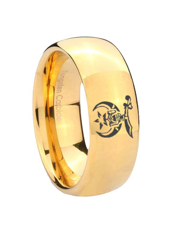 Masonic Shriners Dome Gold Plated Tungsten Men Ring 10MM