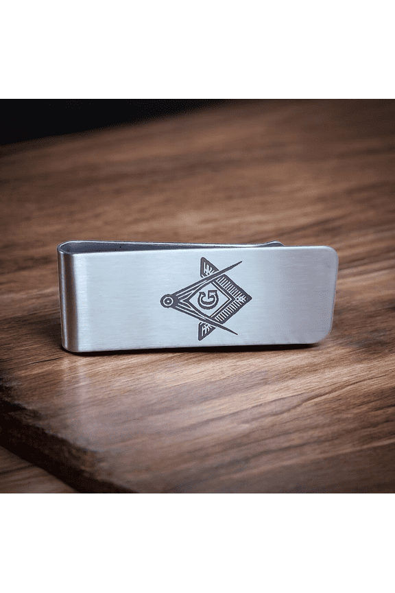 Masonic Stainless Steel Money Clip Free Mason Wallet by Mdream