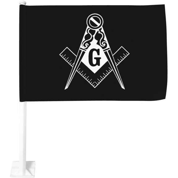 Masonic Symbols Car Flag Double Sided Printed Car Flag 12x18 Inch