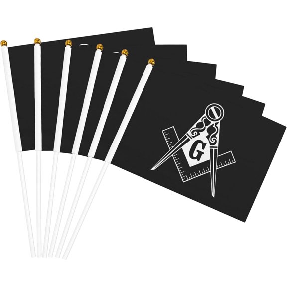 Masonic Symbols Flag 5x8 In Outdoor Decoration Handheld Stick Flags Six Piece