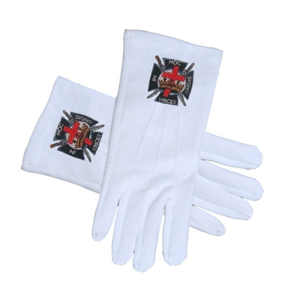 Masonic The Knights Of Templar White Cotton Gloves. Freemasons. Masonic Regalia