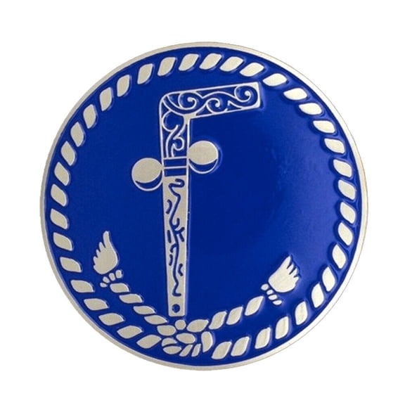 Masonic Tubal Cain Adhesive Car Decal - Blue Solid Bumper Emblem for Freemasons