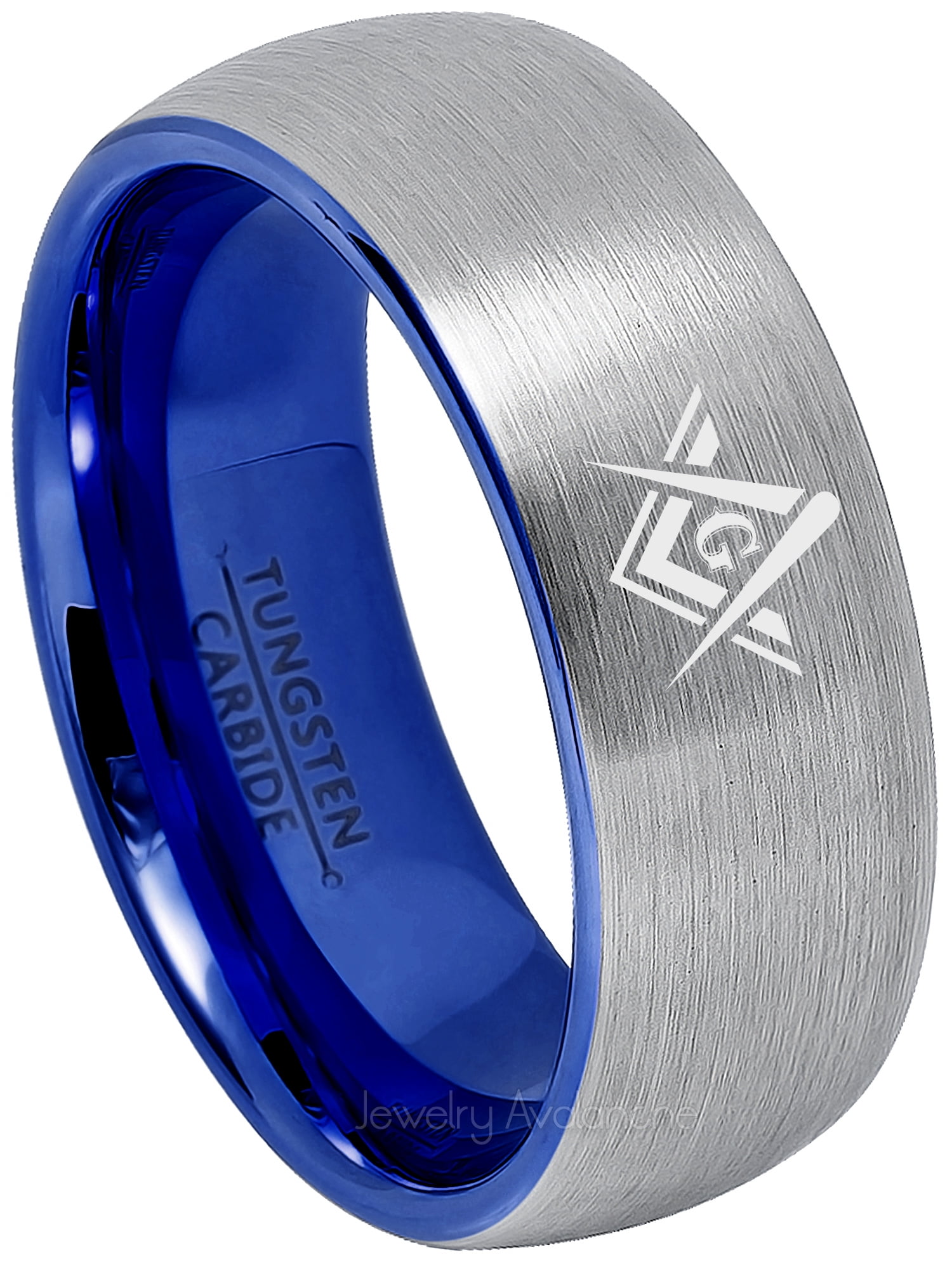 Masonic Tungsten Ring Freemason Masonic Symbol Ring 8MM 2Tone Dome