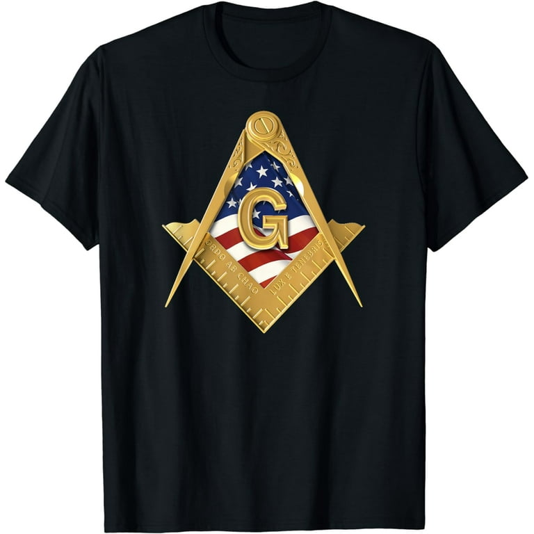 Masonic Shirt Distressed Flag Square & Compass Freemason Masonic Shirt Distressed Flag Square & Compass Freemason