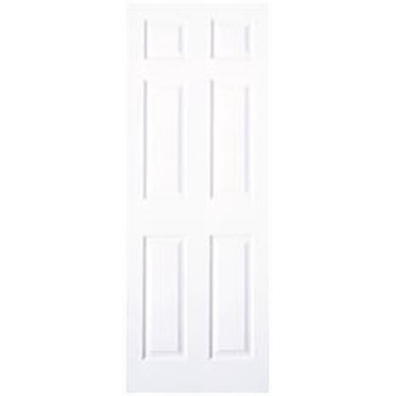 Masonite 0101610320802VV2200010 32 x 80 in. 6-Panel Hollow Core Textured Finish Slab Door, Primed White