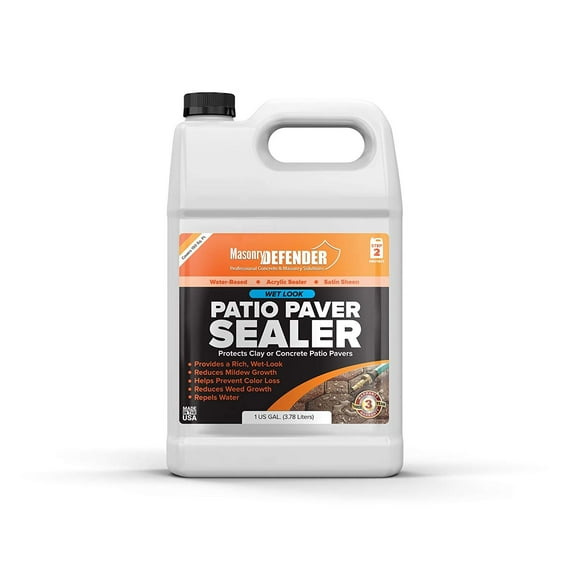 Masonry Defender, Water-Based Acrylic, Clear Patio Paver Sealer Industrial Sealant, 1 Gal