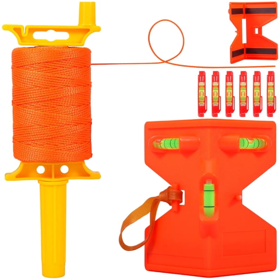 Masonry Tool Kit 541 Ft Nylon Brick Line with 3 Way Post Level