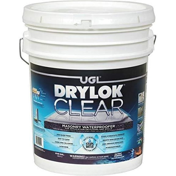 DRYLOK Masonry Waterproofer Clear - Indoor and Outdoor Use - 5 Gal