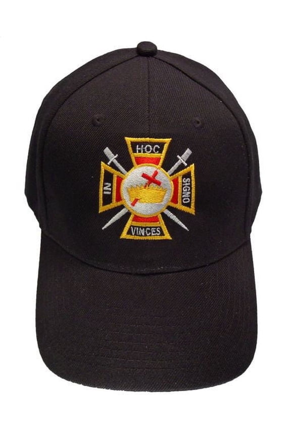 Masons Baseball Cap - Order of the Knights of Templar - Masonic Black Hat