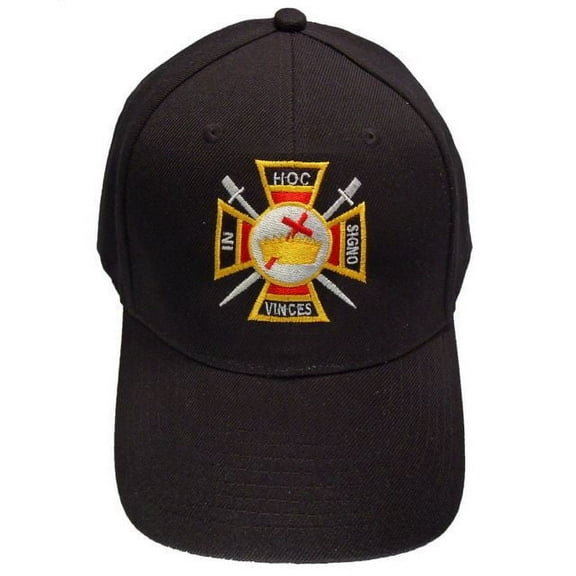 Masons Baseball Cap - Order of the Knights of Templar - Masonic Black Hat