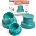 thumbnail image 1 of Masontops Cocktail Shaker Lids – Compatible with any Regular Mouth Mason Jar – 2-Pack with 1oz Jigger Caps - Teal, 1 of 6