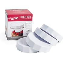 Masontops Tough Tops - Regular Mouth Mason Jar Lid - White - BPA-Free Plastic Screw Caps - Durable Reusable Jar Covers