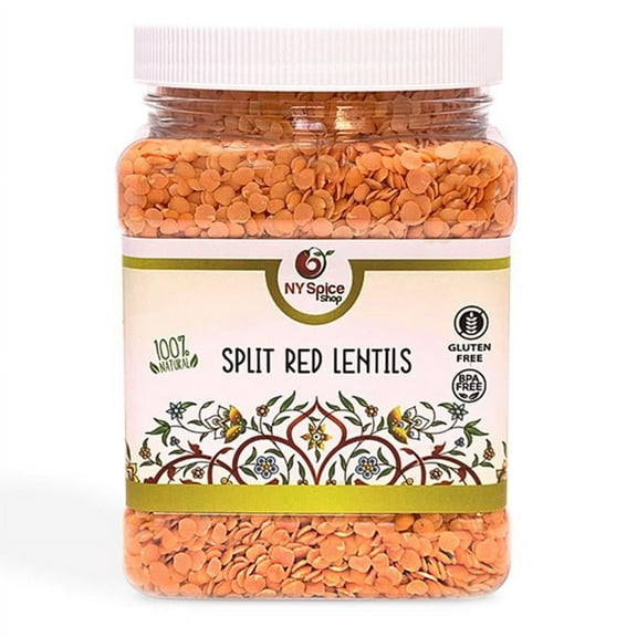 NY SPICE SHOP Split Red Lentil - 1.5 Lbs Jar - Masoor Dal - Red Masoor Dal