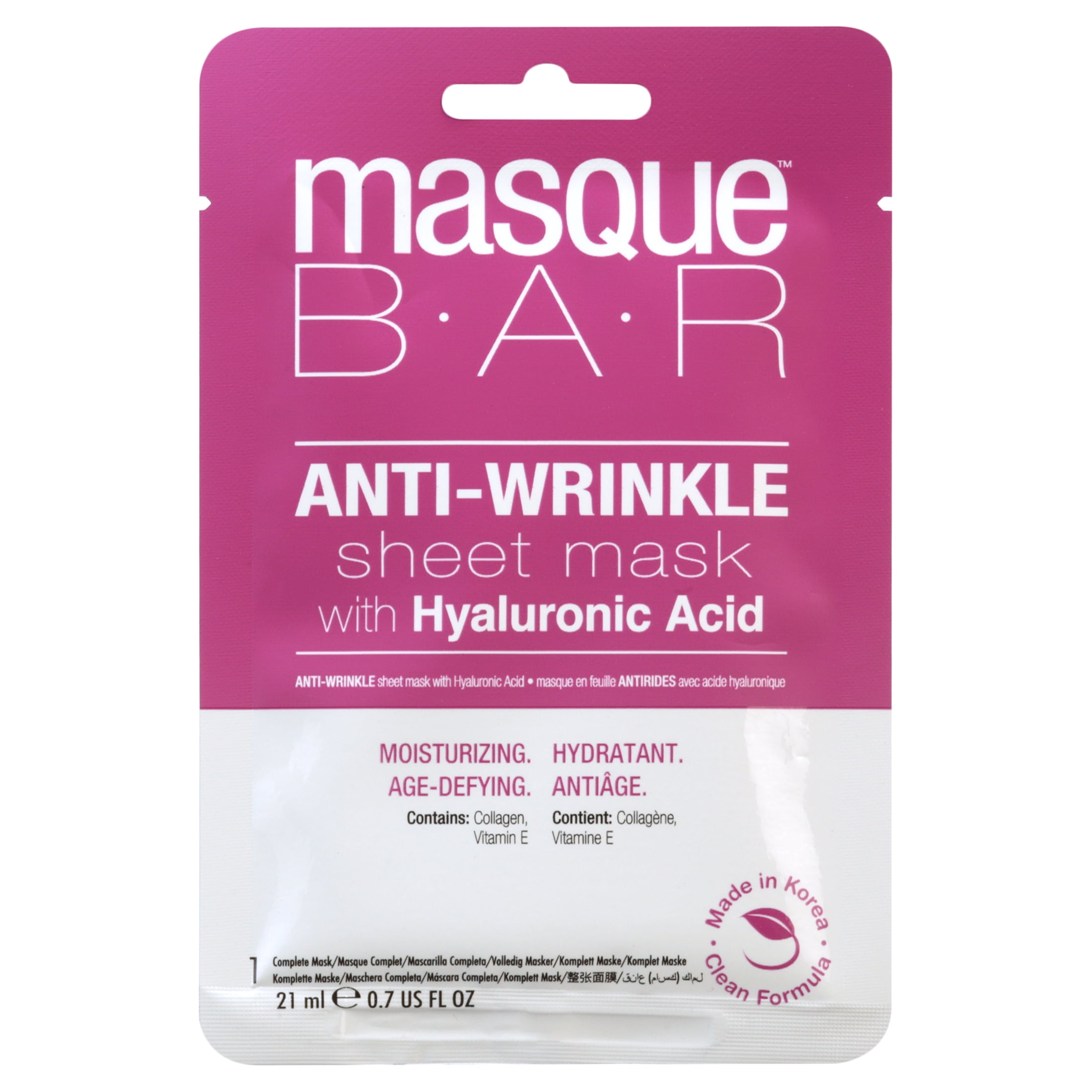Masque Bar Anti Wrinkle Sheet Mask with Hyaluronic Acid